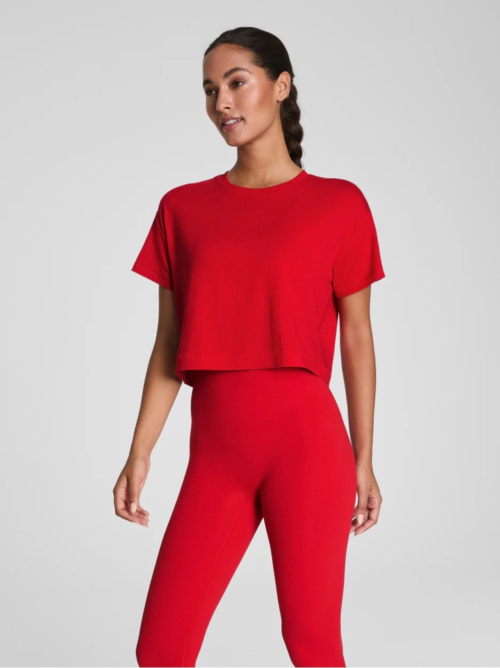 SPANX Red Boxy Crew Tee - Women's Top